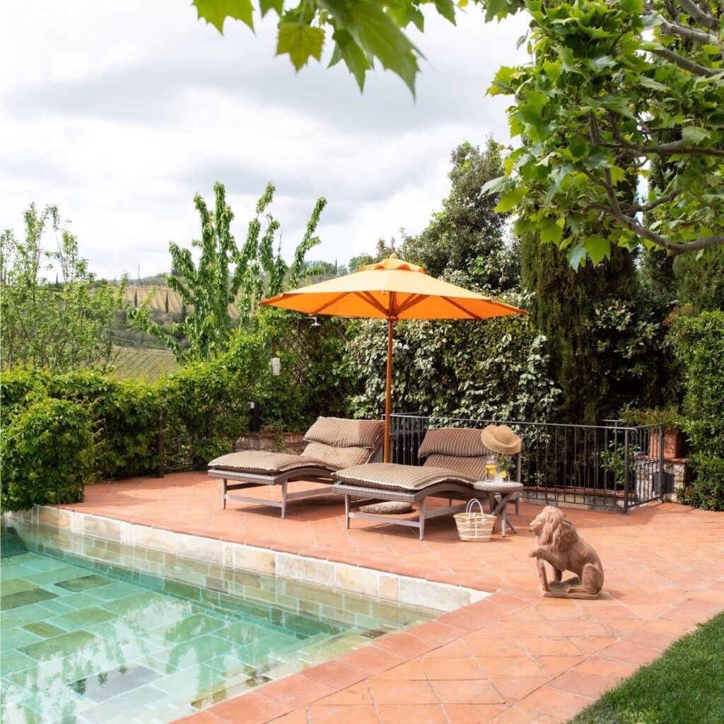infinity pool at luxury villa in tuscany, italy